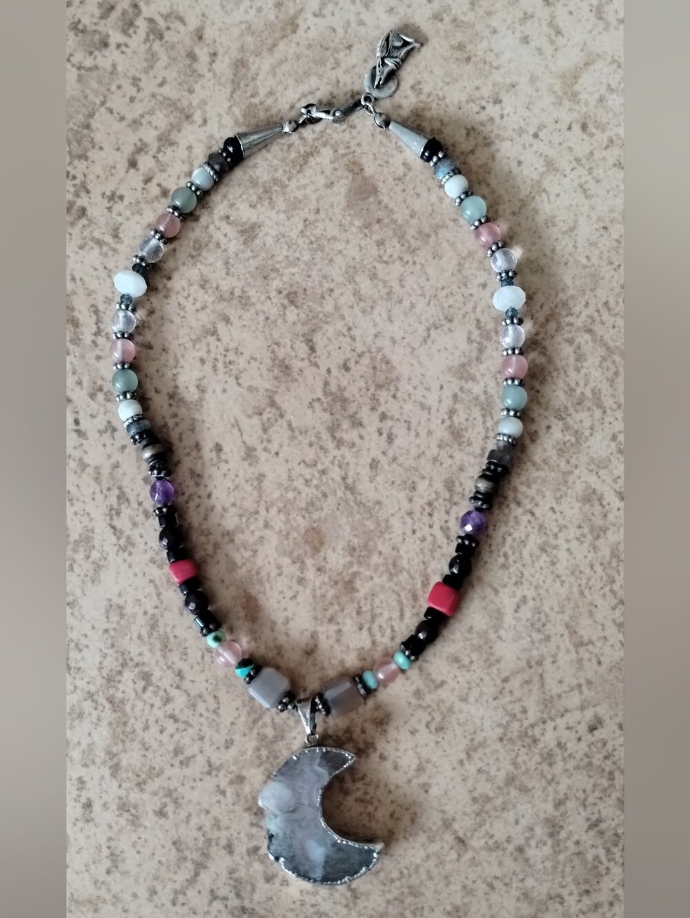 Quartz Moon Pendant